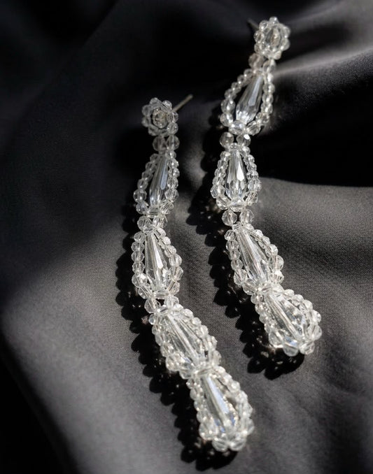 Celeste Crystal Wave Drop Earrings