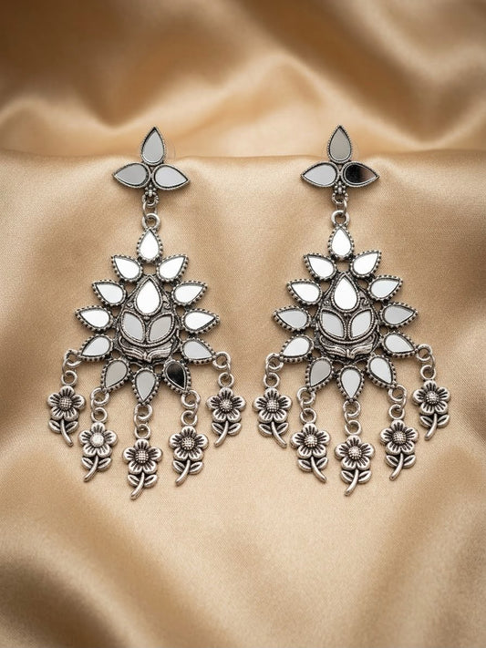 Sheesha Sparkle Oxidized Chandbali Earrings