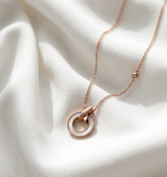 Aura Shell Circle Pendant Necklace