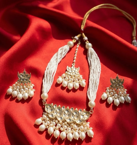 Noorani Pearl & Kundan Convertible Necklace Set
