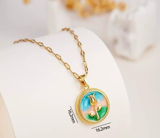 Secret Garden Enamel Tulip Necklace