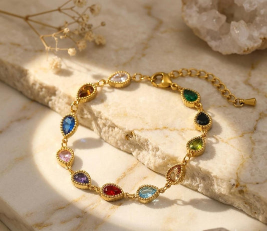 Kaleidoscope Teardrop Gem Bracelet