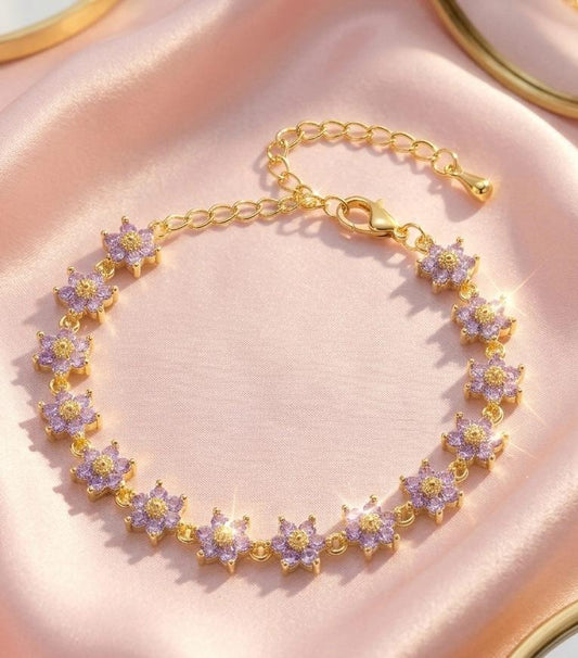 Lilac Bloom Chain Bracelet