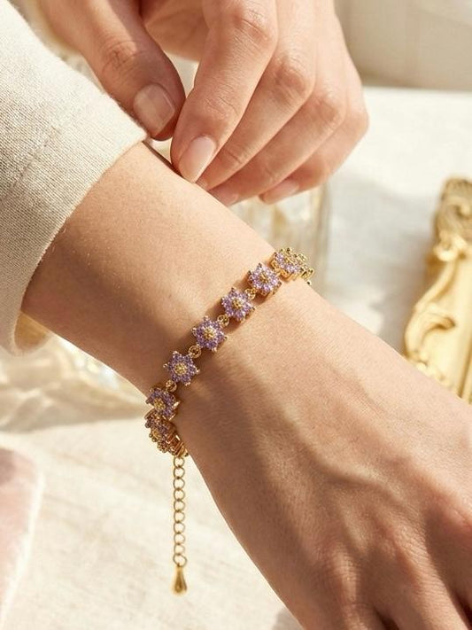 Lilac Bloom Chain Bracelet