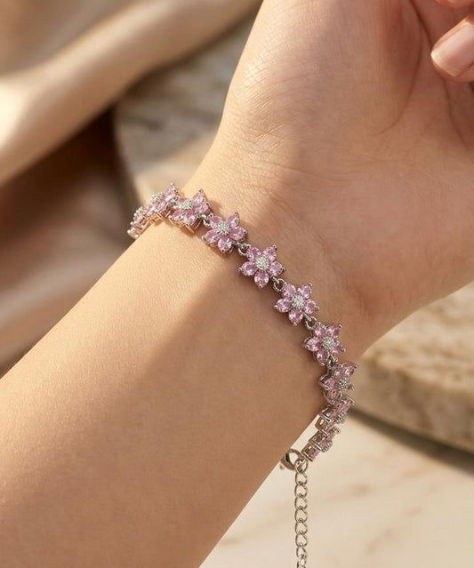 Pink Sakura Bloom Tennis Bracelet
