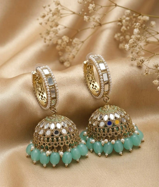 Celeste Mirror-Drop Jhumkas