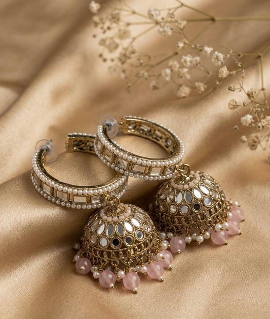 Noor Mirror Hoop Jhumkas 