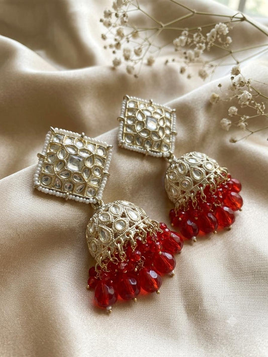 Crimson Royale Jhumkas