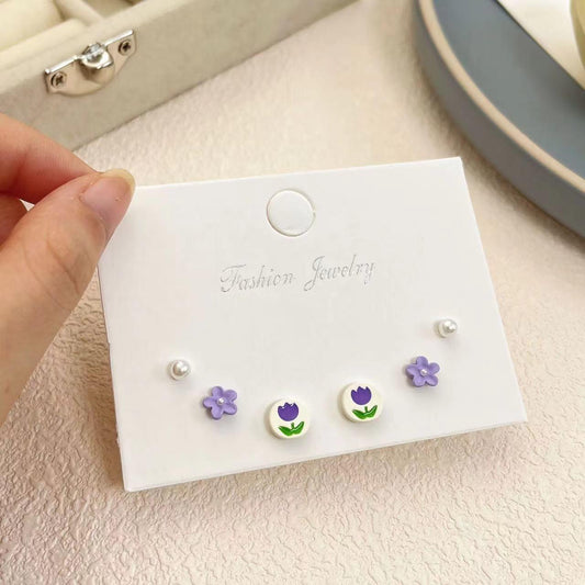 “Purple Flowers”earrings combo