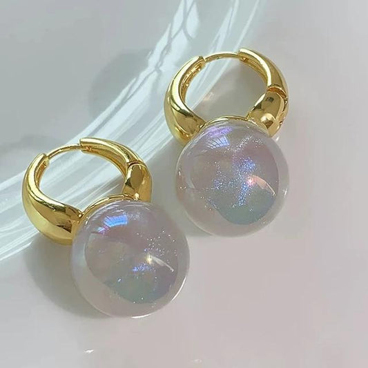 Mermaid Pearl statement hoop earrings