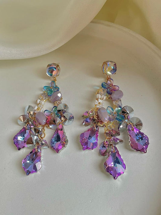 The Mermaid Vibes Dreamy Earrings- purple