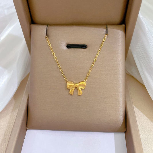 Minimal Bow Necklace