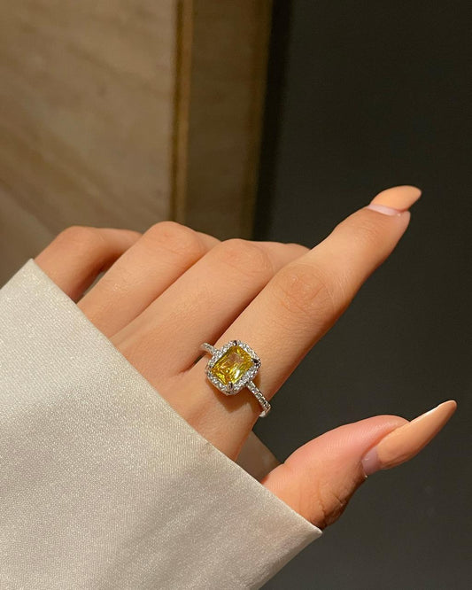 Rectangular Cut Ring- yellow