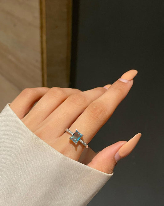 Luna Promise Ring- teal Blue