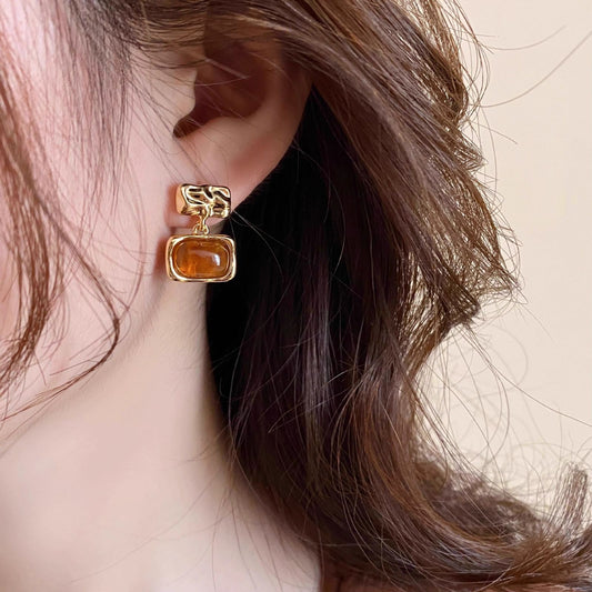 Brown Statement Earrings