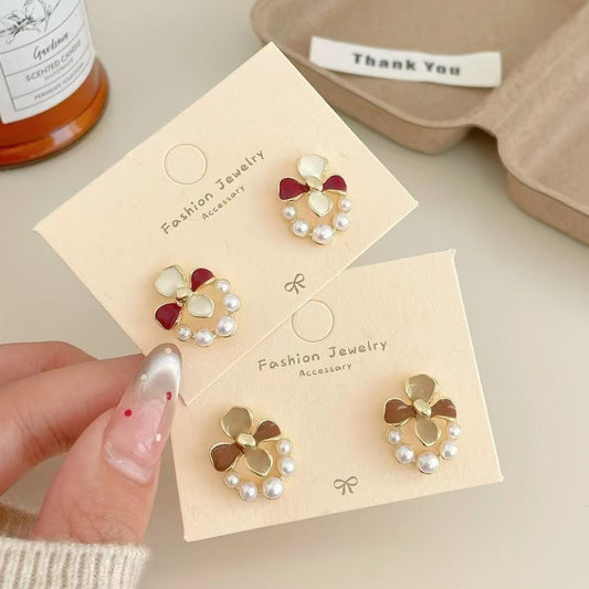 Flower Fantasy Earrings- red