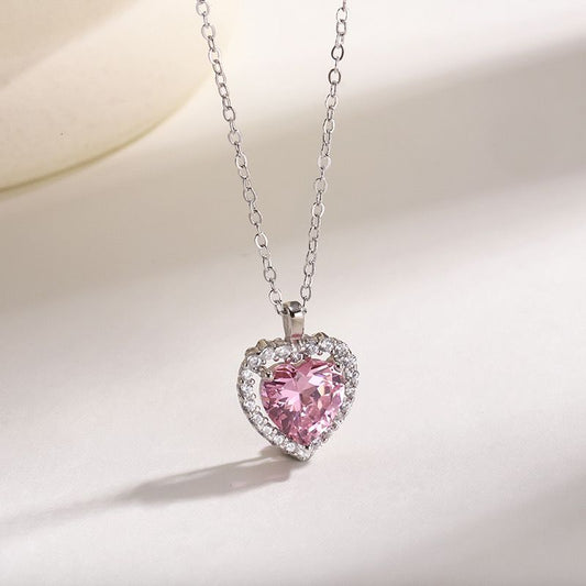 My Whole Heart Necklace- pink