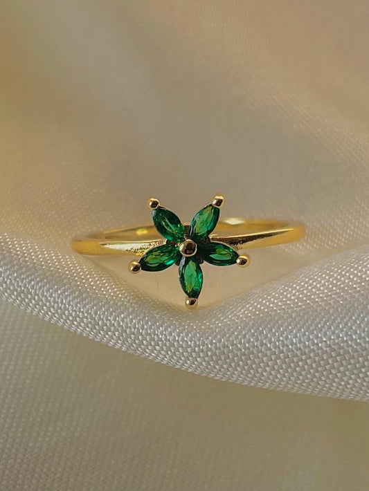 Tinkerbell Flower Ring- green