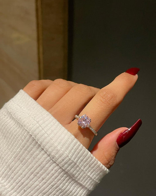 Minimal Crown Ring- pink