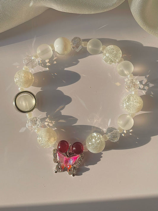Frosty Butterfly Blush Bracelet