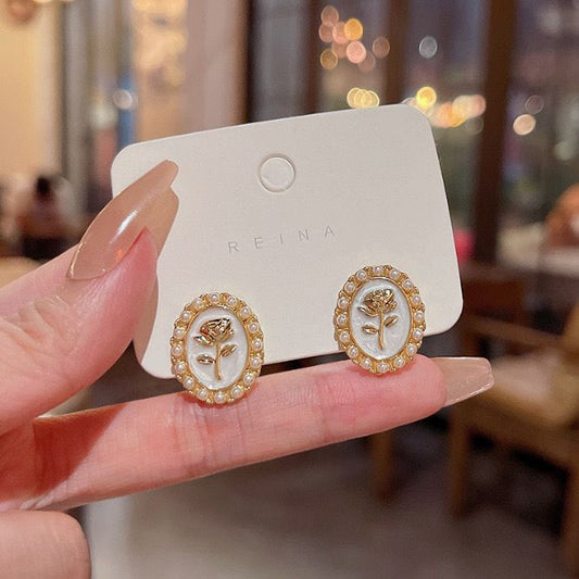 Golden Rosette Earrings