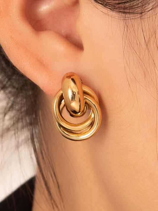 Soft Statement Gold Earrings
