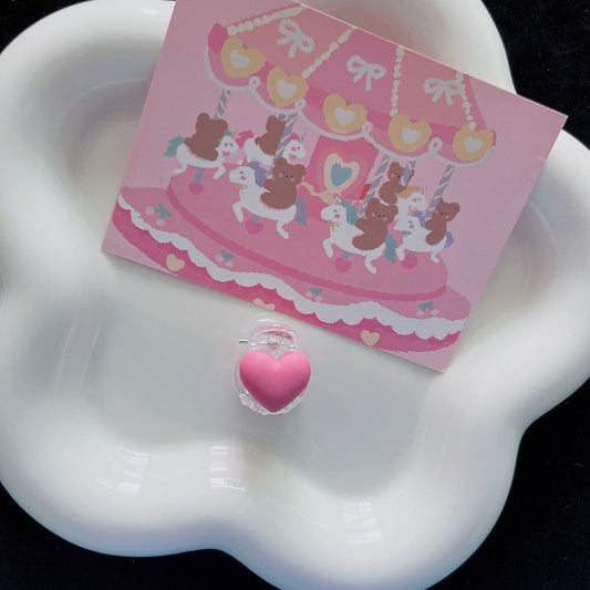 Sakura Pink Heart Hair Clip(Pack of 2)