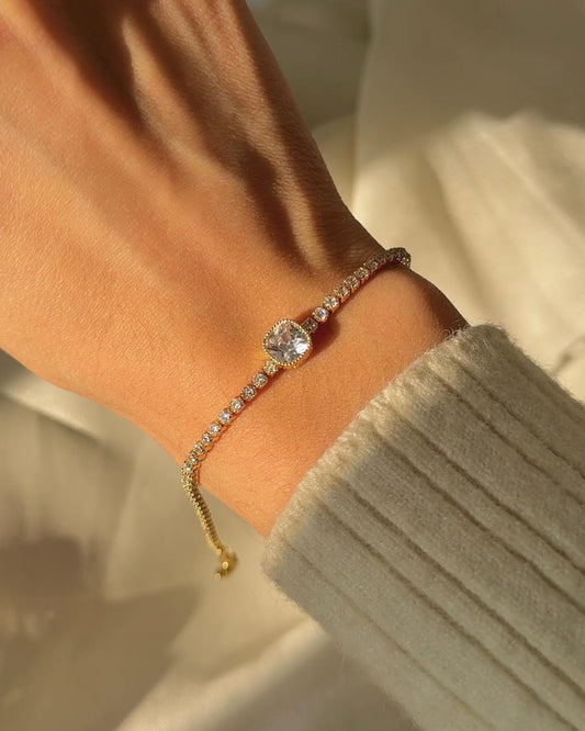 Sweetheart Square Rhinestone Bracelet