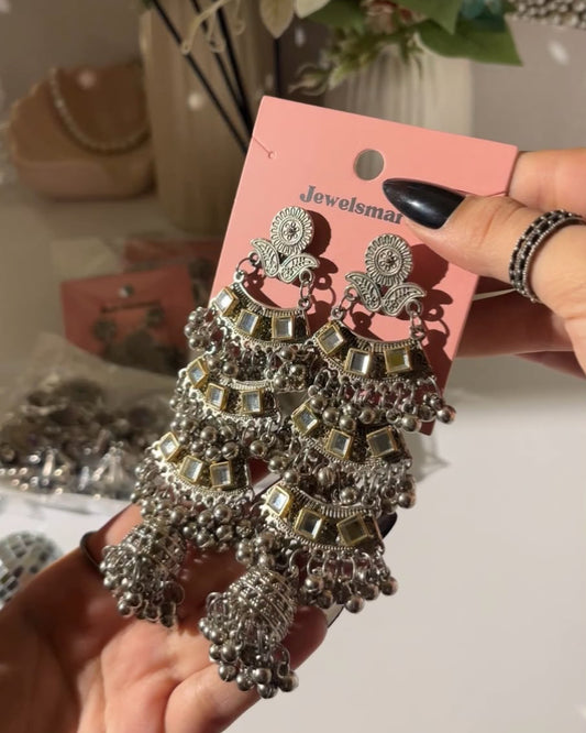 Desi-Maxing Silver Earrings