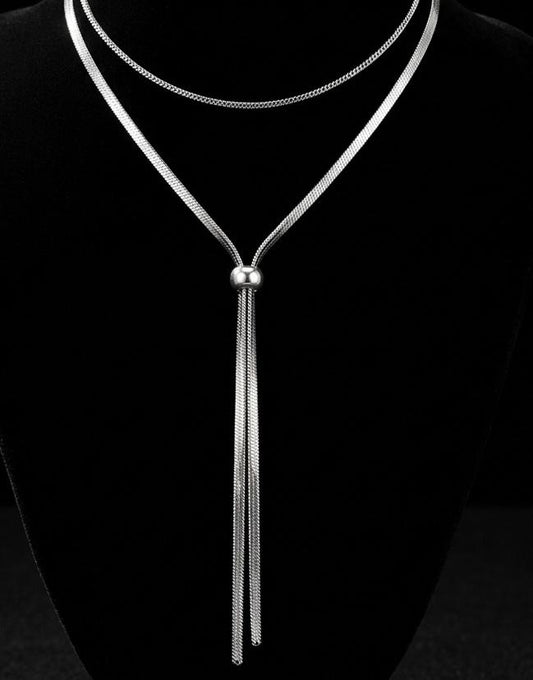 Silver Eclipse Y-necklace