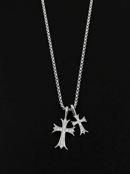 Sinful Pair Cross Necklace