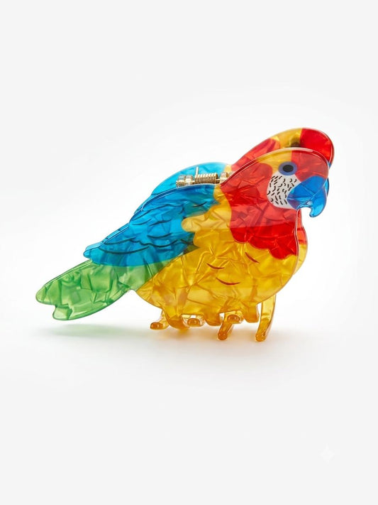 Playful Parakeet Claw Clip