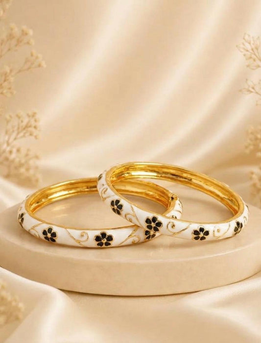 Vintage Florets Enamel Bangle ( pack of 2pcs )