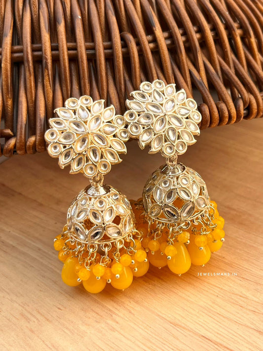 Yellow Inayat Jhumkas