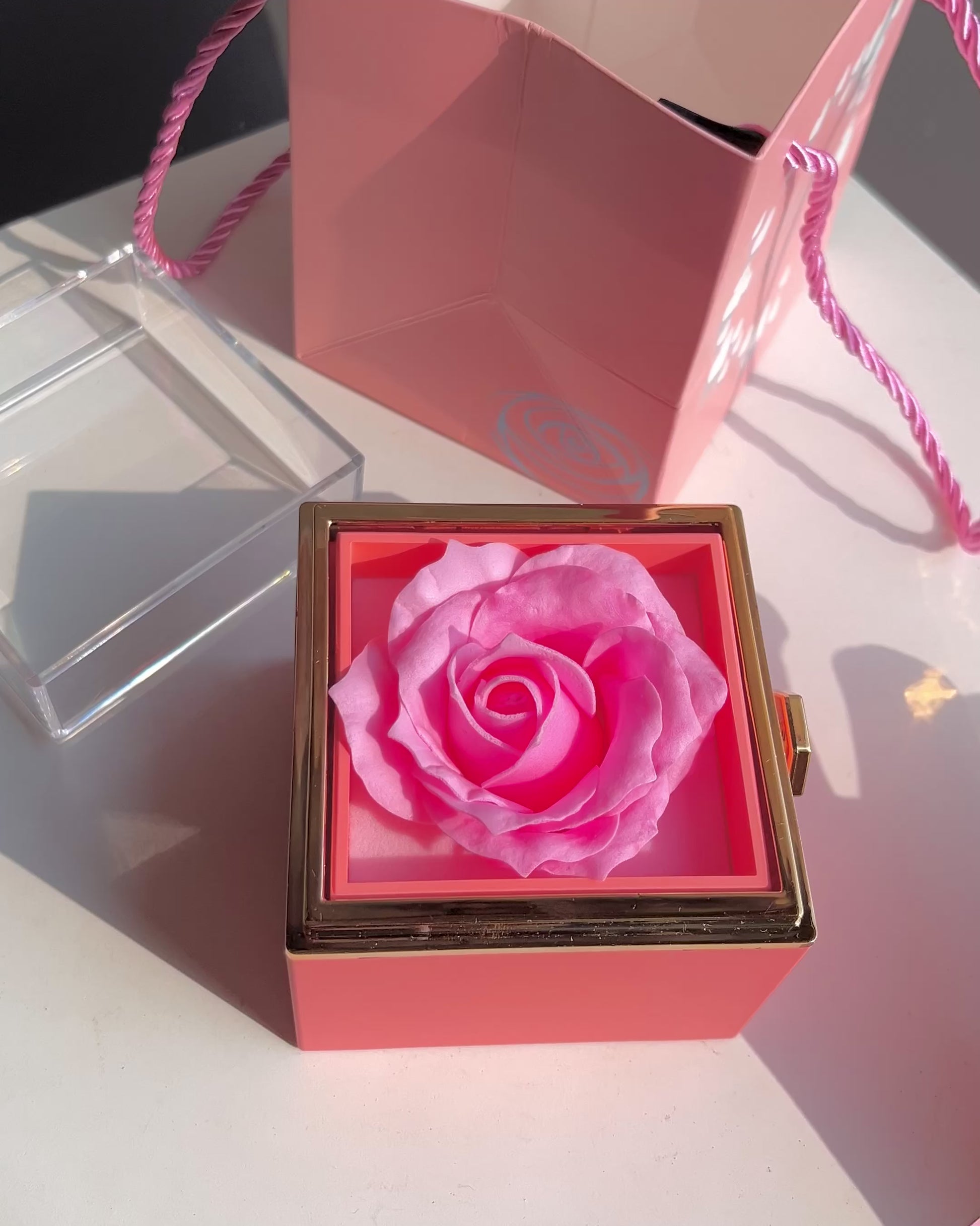 Eternal Rose Rotatable Gift Box with Promise Necklace