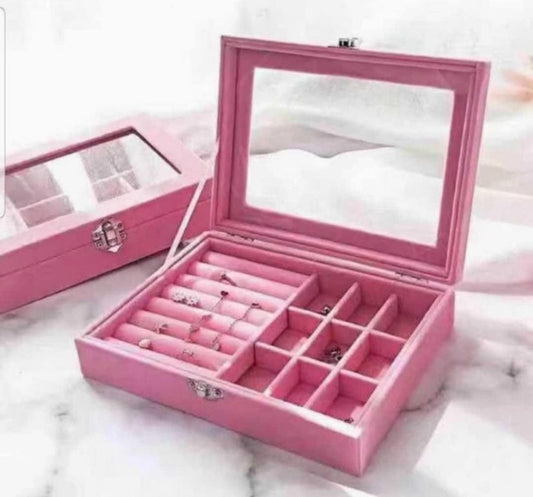 Daisy Jewellery organiser case - pink