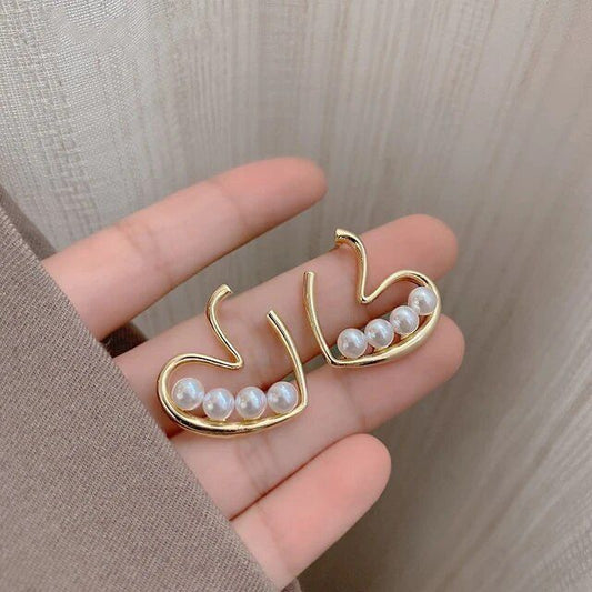 Korean Design Love Heart Shaped Earrings