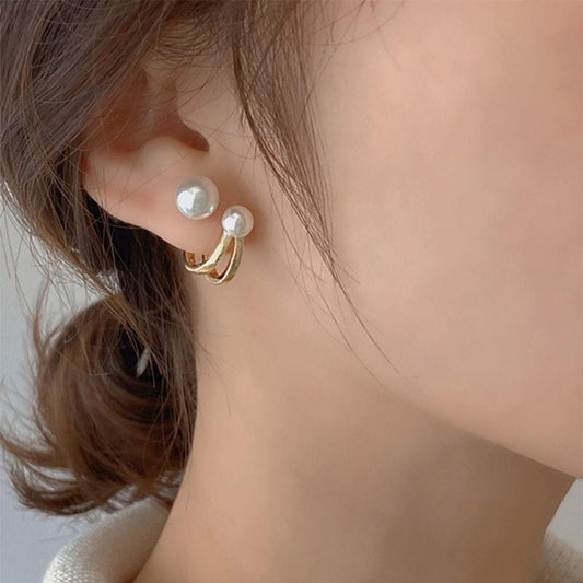 Korean Minimal Pearl detailed Earwrap Earrings