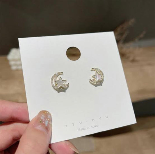 Korean Moon Star Earrings