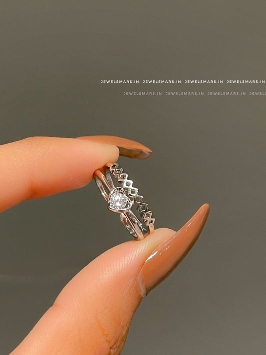Love Heart Crown Adjustable Ring