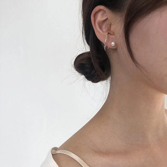 Pearl Earwrap ear-cuff look Earrings- can be worn in multiple ways