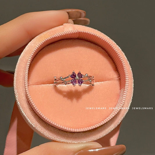 Periwinkle Flower Ring - lilac