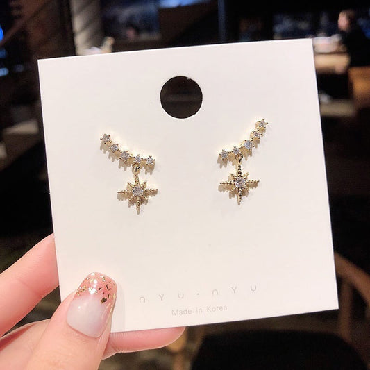 STAR DROP EARCLIMBERS - Korean Earrings