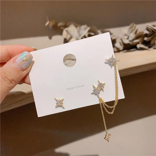 Shooting stars Earcuff Earrings- mismatch earrings