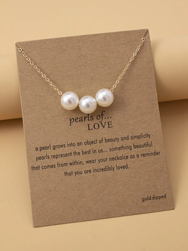 THREE PEARL MINIMAL NECKLACE (anti tarnish) – Jewelsmars